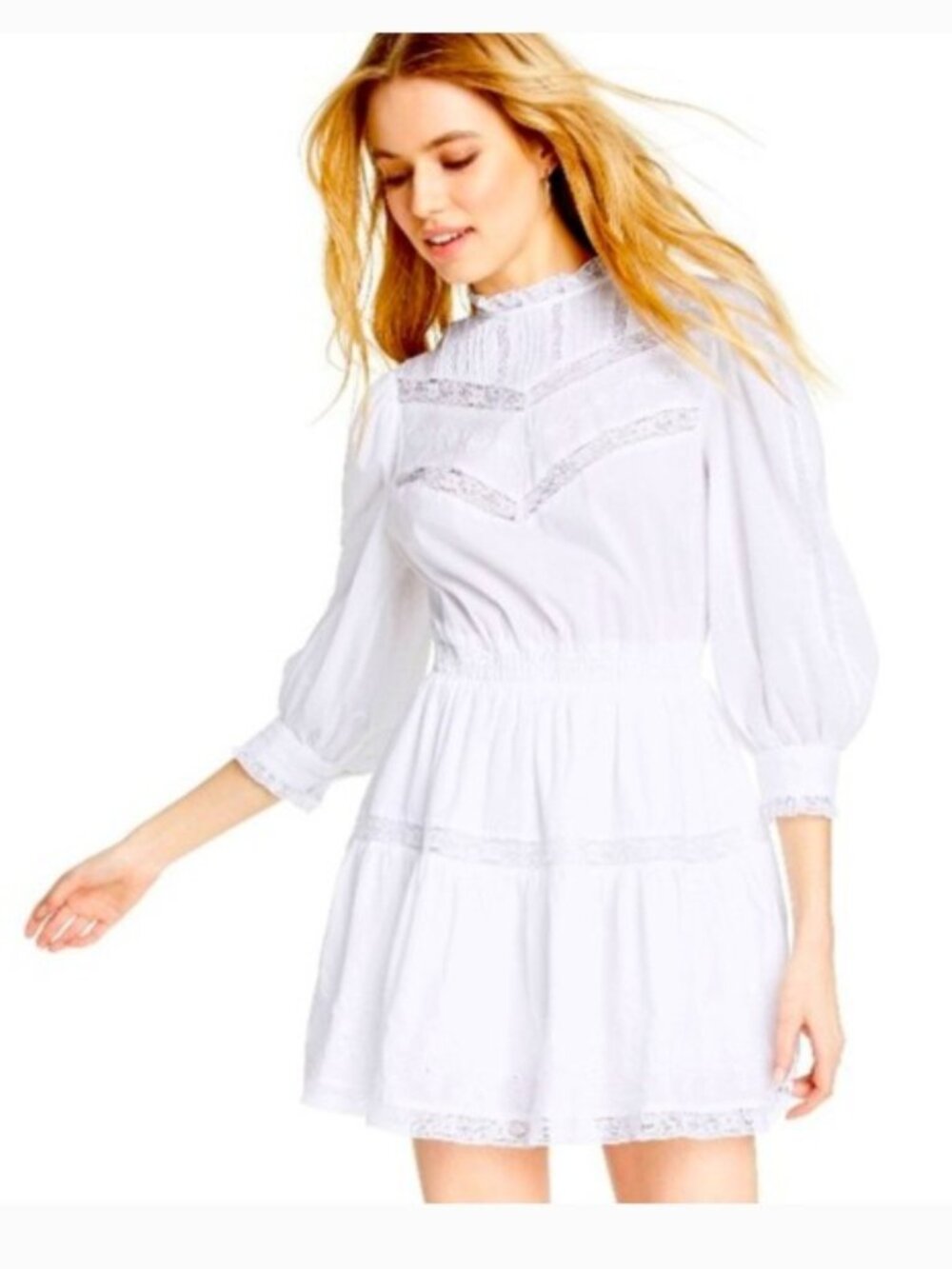 Love Shack Fancy x Target Dress 3/4 Sleeve Midi White L